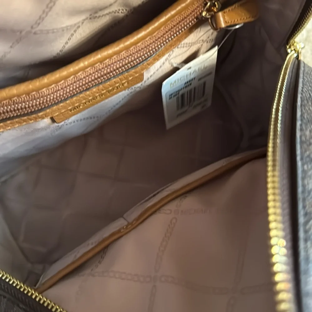 Michael Kors Brown Monogrammed Backpack - Picture 13 of 13